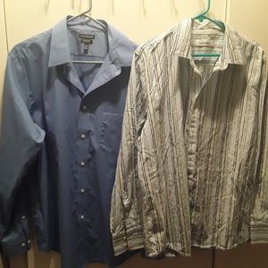 Calvin Klein Striped + Croft& Barrow Solid Blue